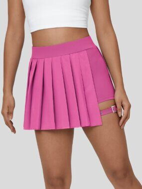 Breezeful™ High Waisted Pleated 2-in-1 Side Pocket Adjustable Buckle Mini Quick